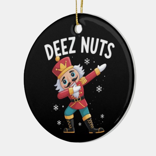 Deez Nuts Nutcracker Nut Funny Christmas Keramik Ornament (Links)