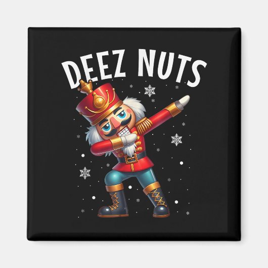 Deez Nuts Nutcracker Nut Funny Men Funny Chr Magnet (Vorne)