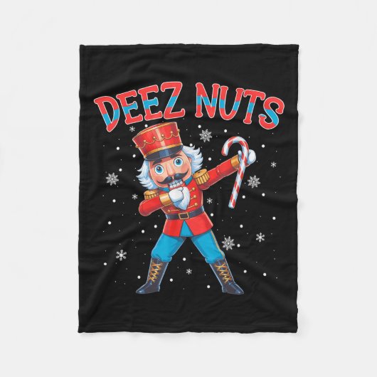 Deez Nuts Nutcracker Nut Funny WeihnachtsWeihnacht Fleecedecke (Vorderseite)