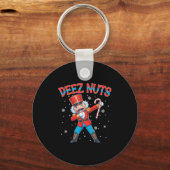 Deez Nuts Nutcracker Nut Funny WeihnachtsWeihnacht Schlüsselanhänger (Vorderseite)