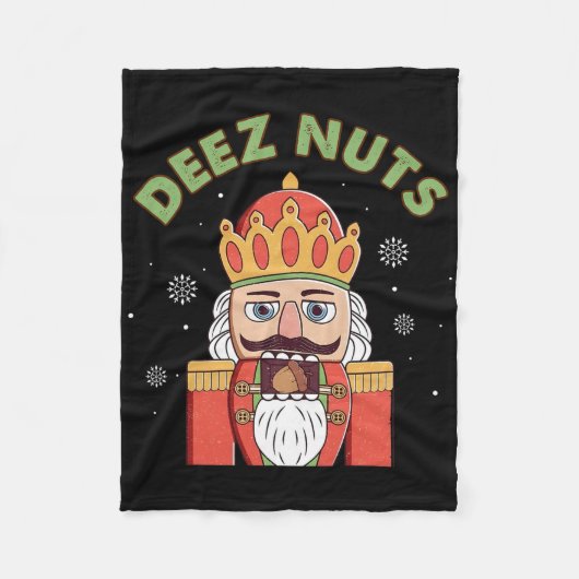Deez Nuts Nutcracker Nut Men Damen Spaß Weihnachte Fleecedecke (Vorderseite)