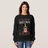 Deez Nuts Nutcracker Nut Xmas Pajama Matching Sweatshirt (Vorne ganz)