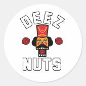 Deez Nuts Nutcracker Runder Aufkleber (Vorderseite)
