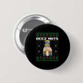 Deez Nuts Nutcracker Shirt Funny Ugly Christmas Sw Button (Vorne & Hinten)