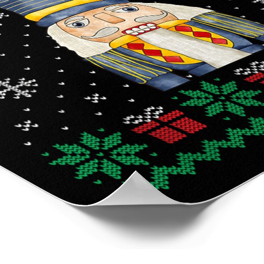 Deez Nuts Nutcracker Shirt Funny Ugly Christmas Sw Poster (Ecke)