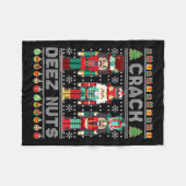 Deez Nuts Nutcracker Spaß Ugge Weihnachten Weihnac Fleecedecke (Vorderseite (Horizontal))