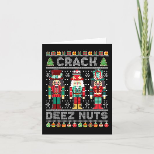Deez Nuts Nutcracker Spaß Ugge Weihnachten Weihnac Karte (Vorderseite)