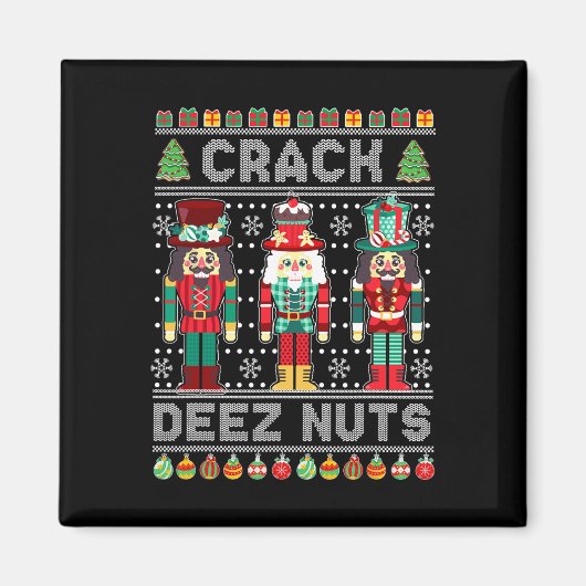 Deez Nuts Nutcracker Spaß Ugge Weihnachten Weihnac Magnet (Vorne)