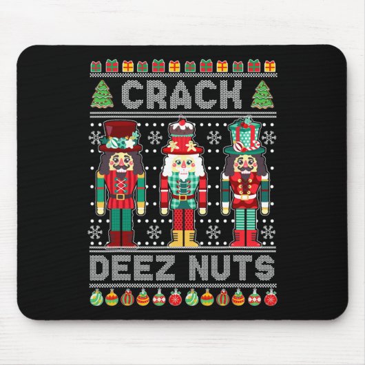 Deez Nuts Nutcracker Spaß Ugge Weihnachten Weihnac Mousepad (Vorne)