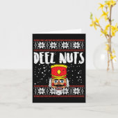 Deez Nuts Nutcracker Spaß Ugly Christmas Meme Gesc Karte (Gelbe Blume)