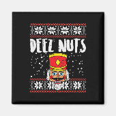 Deez Nuts Nutcracker Spaß Ugly Christmas Meme Gesc Magnet (Vorne)