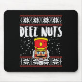 Deez Nuts Nutcracker Spaß Ugly Christmas Meme Gesc Mousepad (Vorne)