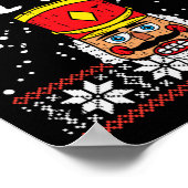 Deez Nuts Nutcracker Spaß Ugly Christmas Meme Gesc Poster (Ecke)