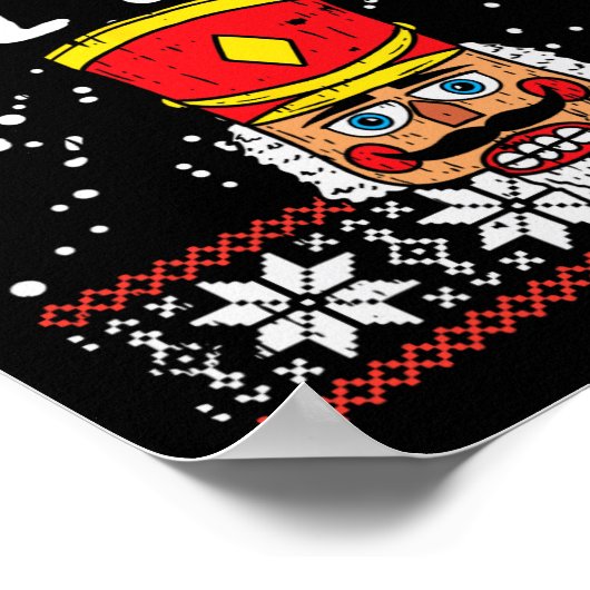 Deez Nuts Nutcracker Spaß Ugly Christmas Meme Gesc Poster (Ecke)