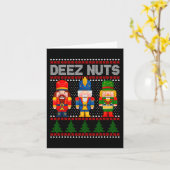 Deez Nuts Nutcracker Spaß Ugly Weihnachten Karte (Gelbe Blume)
