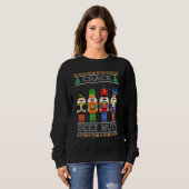 Deez Nuts Nutcracker Ugly Christmas Sweater Funny  Sweatshirt (Vorne ganz)