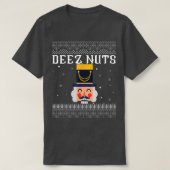 Deez Nuts Nutcracker Ugly Christmas Sweater Funny  T-Shirt (Design vorne)