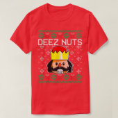 Deez Nuts Nutcracker Ugly Christmas Sweater Funny T-Shirt (Design vorne)