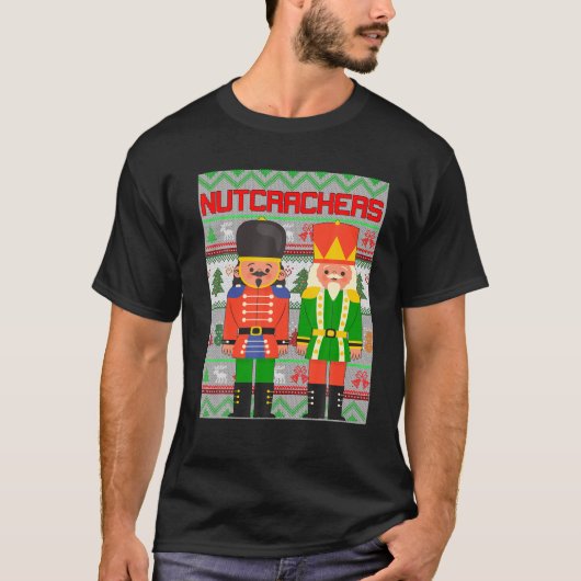 Deez Nuts Nutcrackers Soldier Ugly Christmas T-Shirt (Vorderseite)