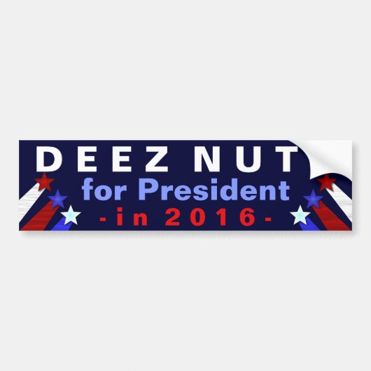 Deez Nuts Präsident Wahl 2016 lustig Autoaufkleber (Vorne)
