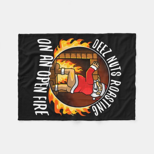 Deez Nuts Roasting On An Open Fire  Fleecedecke (Vorderseite (Horizontal))