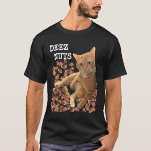 DEEZ NUTS Witz mit Katze und Eicheln T-Shirt