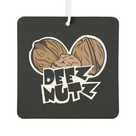 Deez Nutz Funny Illustration Autolufterfrischer (Rückseite)