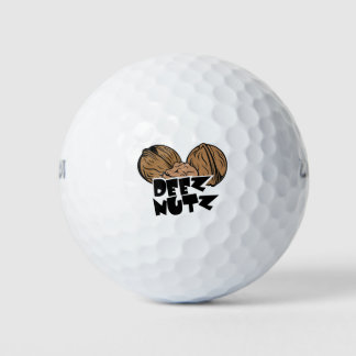 Deez Nutz Funny Illustration Golfball