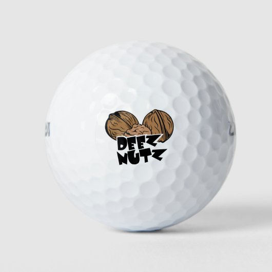 Deez Nutz Funny Illustration Golfball (Vorderseite)