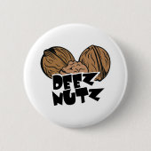 Deez Nutz lustige Illustration Button (Vorderseite)