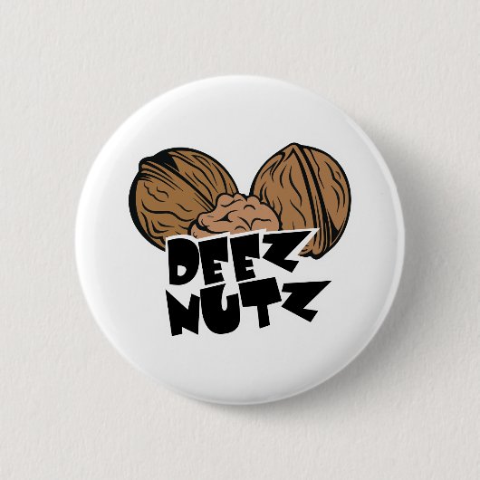 Deez Nutz lustige Illustration Button (Vorderseite)