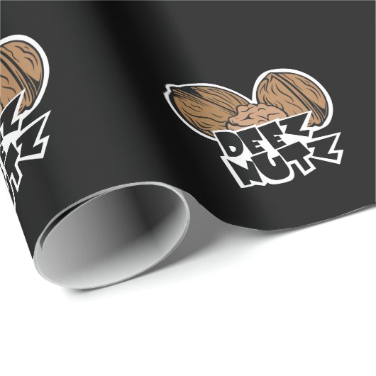 Deez Nutz lustige Illustration Geschenkpapier (Rolleneckpunkt)