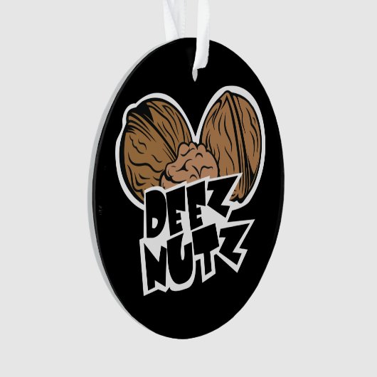 Deez Nutz lustige Illustration Ornament (Vorderseite)