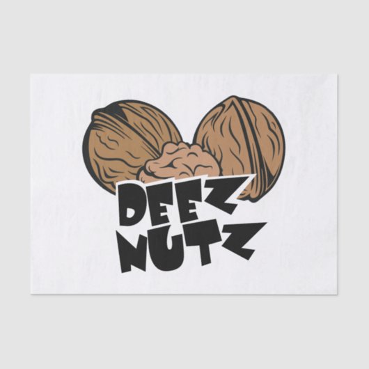 Deez Nutz lustige Illustration Seidenpapier (Vorderseite)