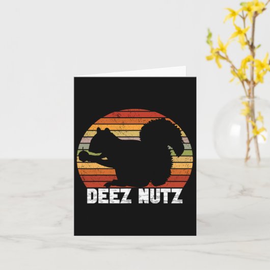 Deez Nutz Nutcracker Squirrel Gopher Chipmunk Dees Karte (Gelbe Blume)