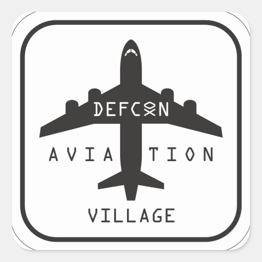 DEFCON Luftfahrt-Dorfpflaster AV17 Quadratischer Aufkleber (Vorderseite)