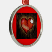 Defekte/Ausbessern Herz-Verzierung Silbernes Ornament (Rechts)