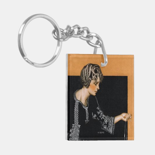 Defekte Perlen-Halskette Schlüsselanhänger (Vorderseite links)