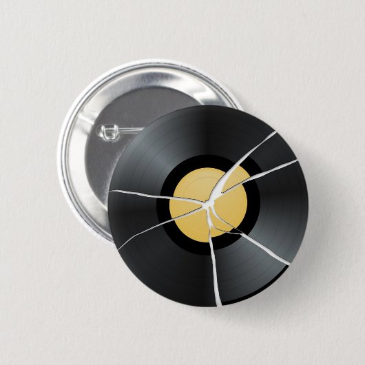 Defekte Vinylaufzeichnung Button (Vorne & Hinten)