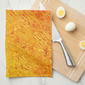 Defekte Wand mit gelber und orangefarbener Textur Geschirrtuch (Viertel Falte)