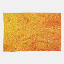 Defekte Wand mit gelber und orangefarbener Textur Geschirrtuch