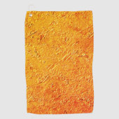 Defekte Wand mit gelber und orangefarbener Textur Golfhandtuch (Vorderseite)