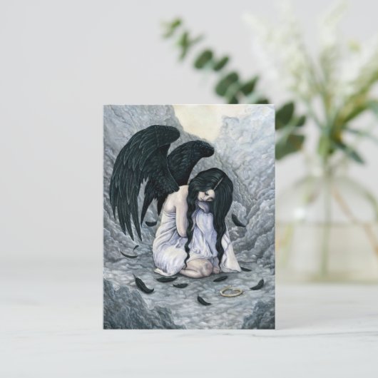 Defekter Halo gefallene Engels-Postkarte Postkarte (Stehend Vorderseite)