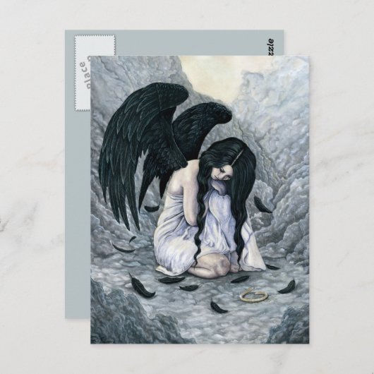 Defekter Halo gefallene Engels-Postkarte Postkarte (Vorne/Hinten)