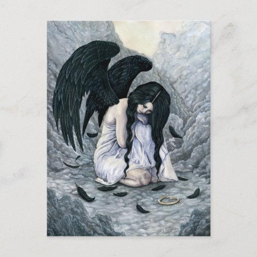 Defekter Halo gefallene Engels-Postkarte Postkarte (Vorderseite)