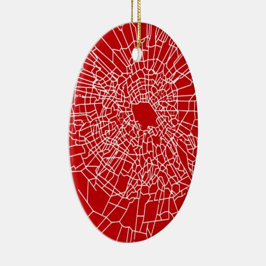 Defektes Glasrot Keramikornament (Rechts)