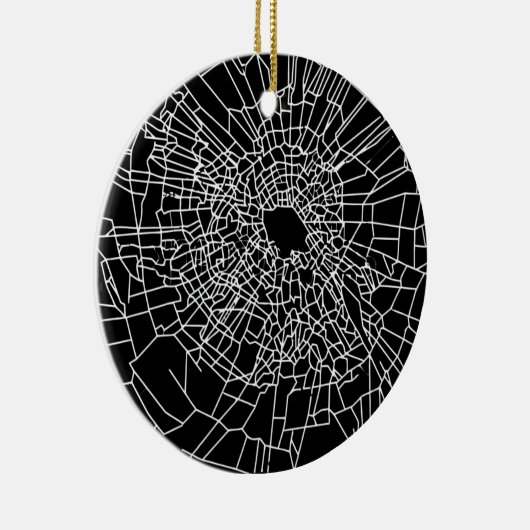 Defektes Glasschwarzes Keramik Ornament (Rechts)