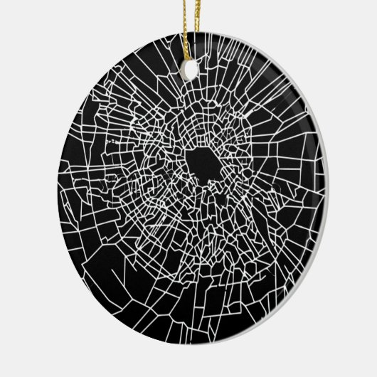 Defektes Glasschwarzes Keramik Ornament (Links)