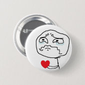 Defektes Herz-Comic-Gesicht Button (Vorne & Hinten)