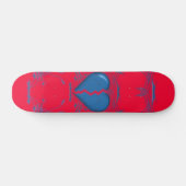 Defektes Herz/Stammes- Skateboard (rot u. blau) (Horizontal)